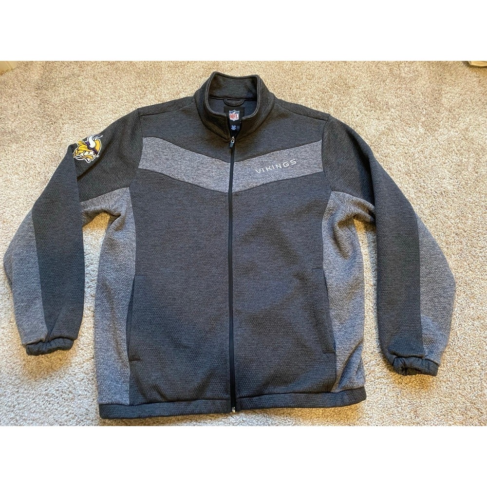 NFL Jacket Vikings Full Zip Transitional Microfleece Men XL Layer Up s58